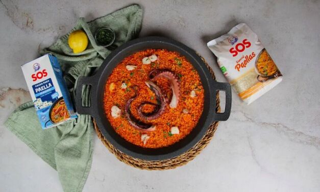 Paella con pulpo